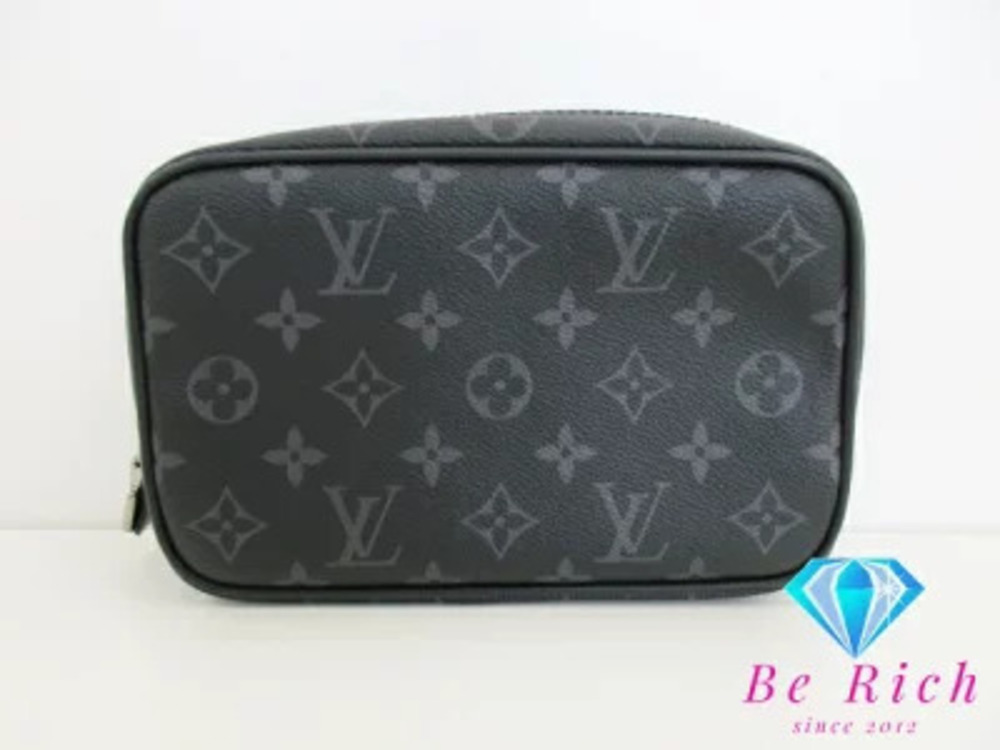 Louis Vuitton Trousseau Toilette Monogram Eclipse Black Gray Leather